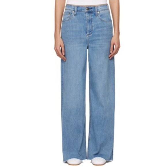 rag & bone Denim - Rag & Bone | Sofie Raw Cut Hem High Waist Wide Leg Ankle Stretch Denim Jeans